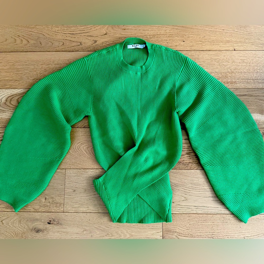 NA-KD green crop sweater